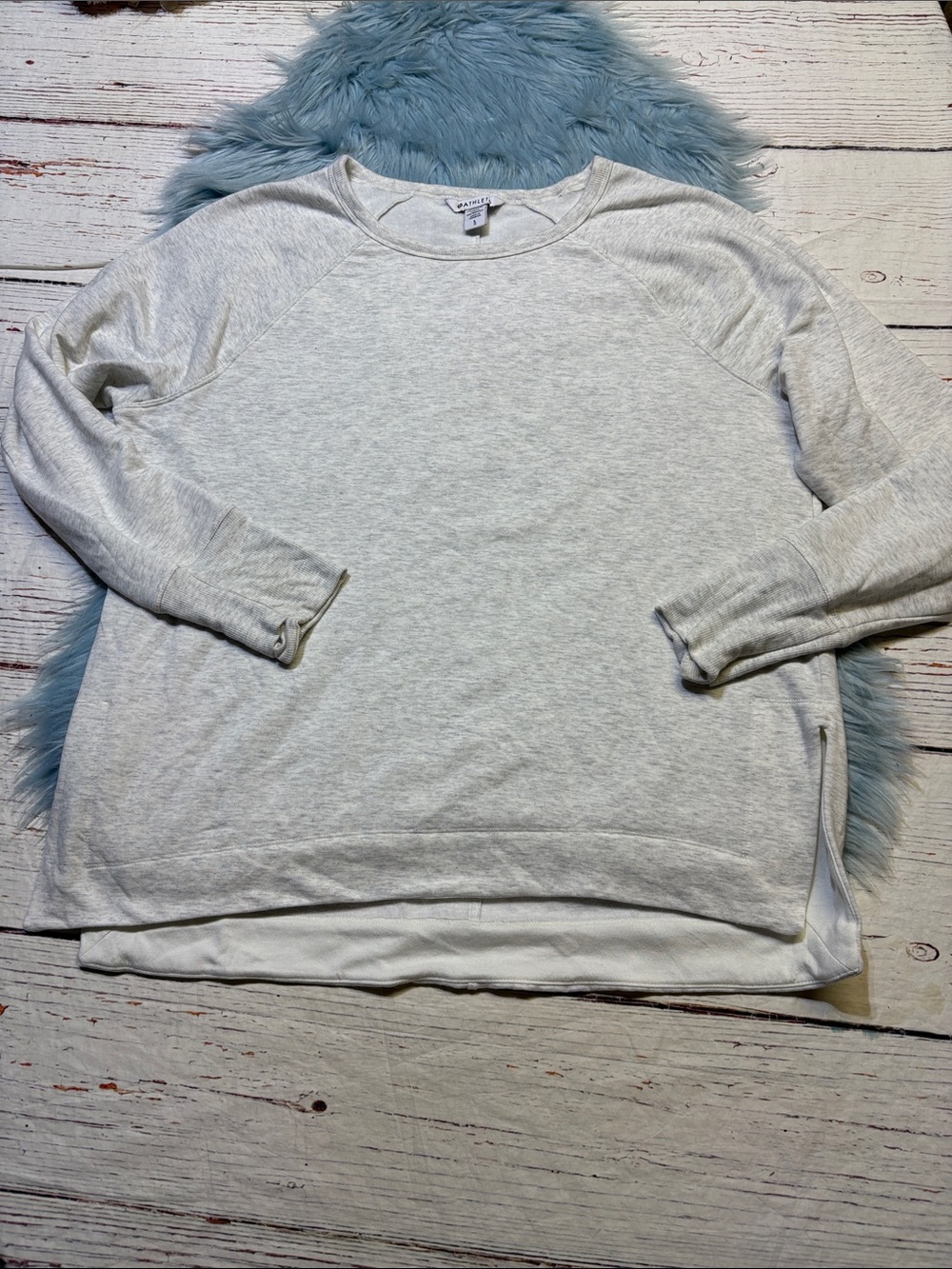 Athleta Coaster Luxe Recover Sweatshirt in Fog Grey Heather Sz L